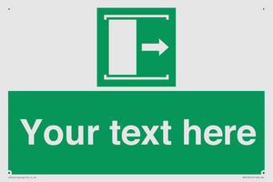 Custom sign safe condition Door slides right to open